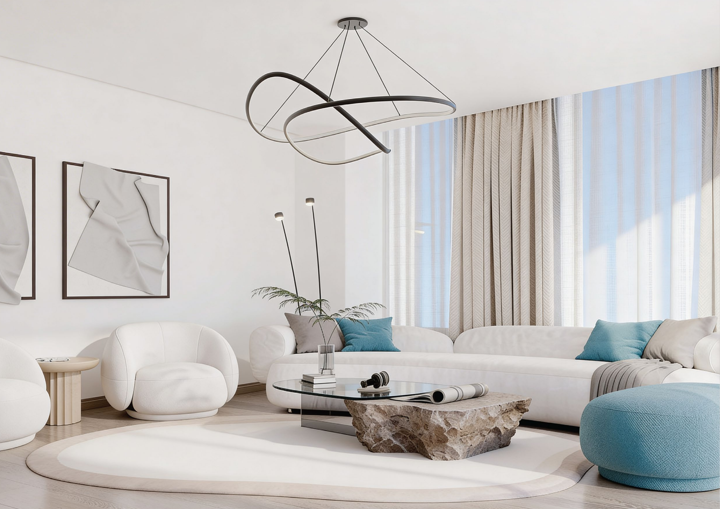 Modern white living room